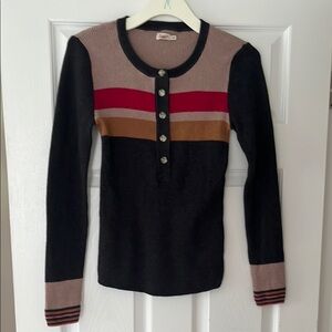 Faherty polo long sleeve cotton cashmere shirt sweater size medium